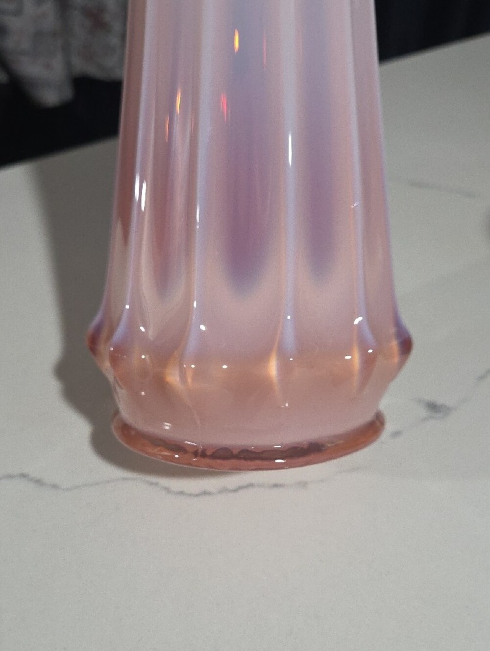Blush Ruffled Glass Bud Vase - Decorative Home Accent - Picture 2 of 8